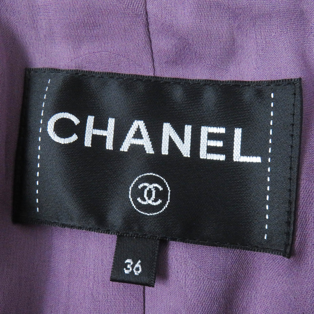 Excellent CHANEL Jacket tweed Purple acrylic Women 36 22P P72383
