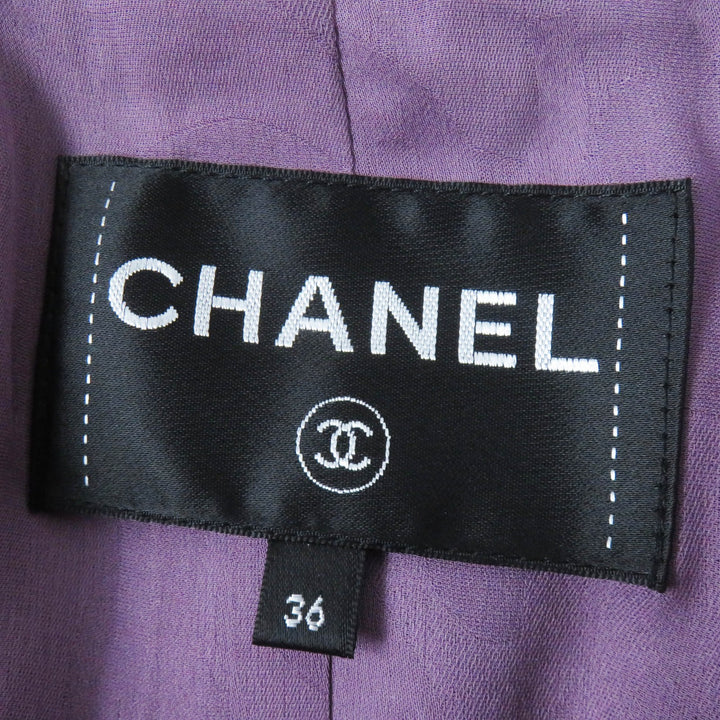 Excellent CHANEL Jacket tweed Purple acrylic Women 36 22P P72383