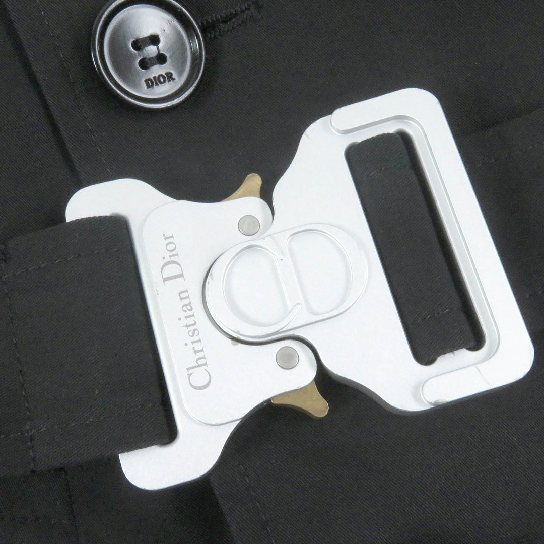 Great DIOR Chester coat Roller Coaster Buckle black cotton mens 44 993C307A4517