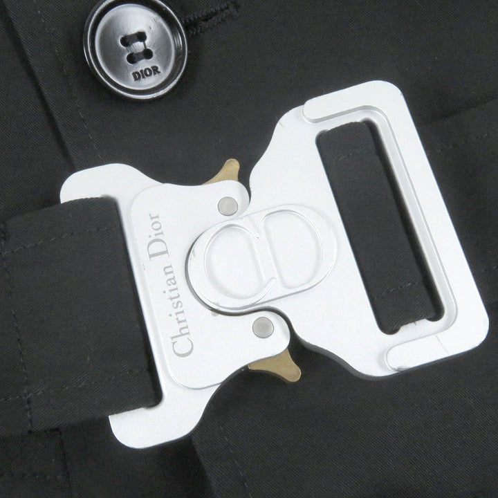 Great DIOR Chester coat Roller Coaster Buckle black cotton mens 44 993C307A4517