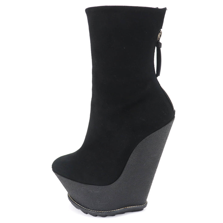 Excellent GIUSEPPE ZANOTTI Ankle boots Wedge sole black Suede leather Women 35