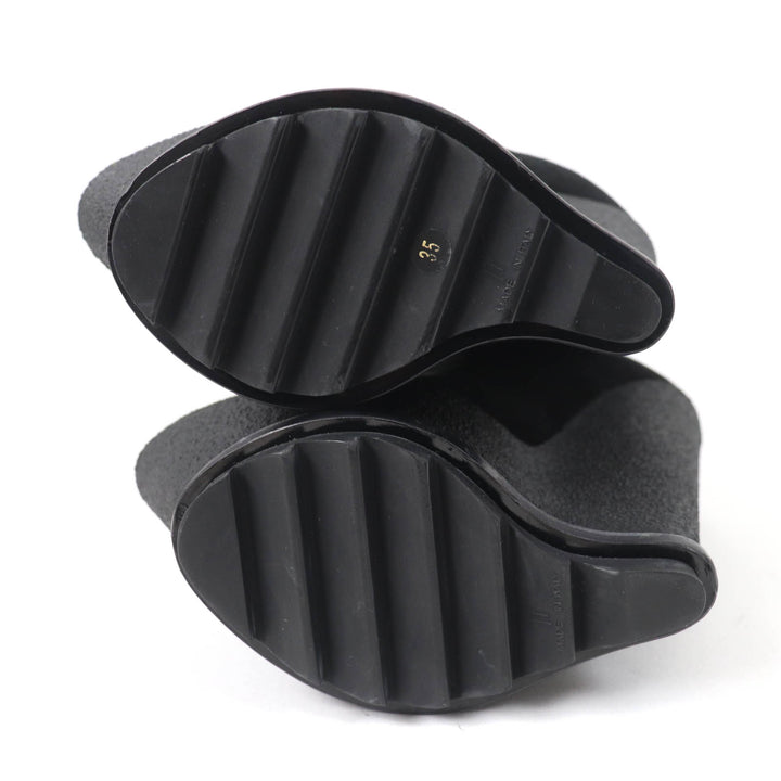 Excellent GIUSEPPE ZANOTTI Ankle boots Wedge sole black Suede leather Women 35