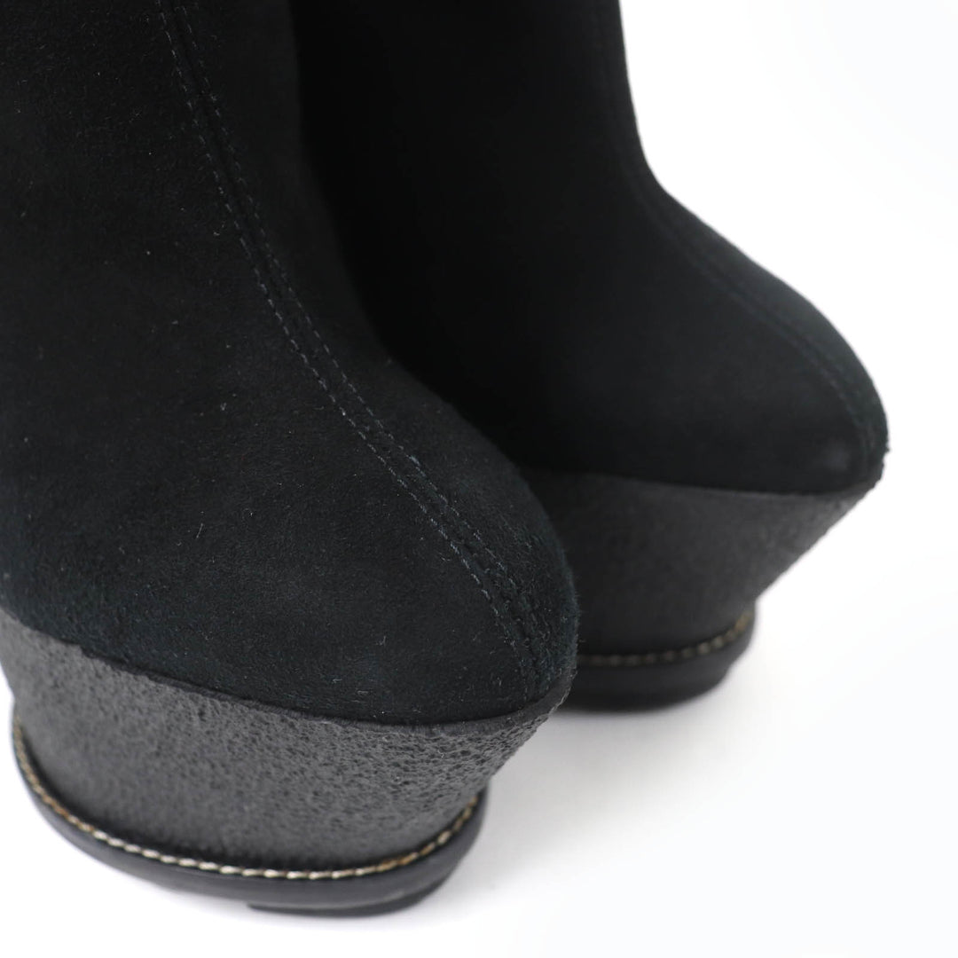 Excellent GIUSEPPE ZANOTTI Ankle boots Wedge sole black Suede leather Women 35