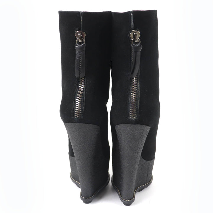 Excellent GIUSEPPE ZANOTTI Ankle boots Wedge sole black Suede leather Women 35
