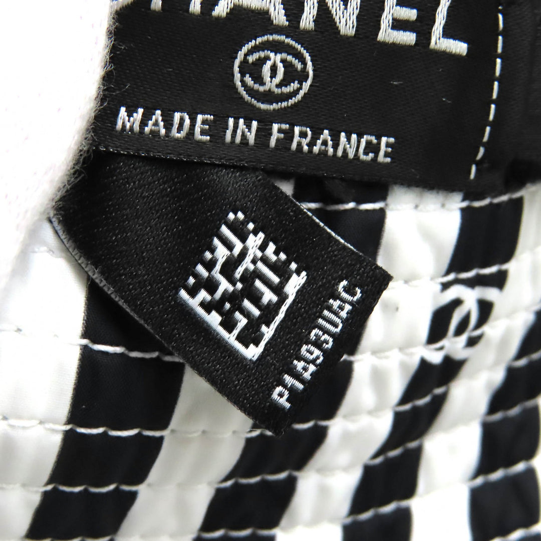 Excellent CHANEL hat COCO BEACH COCO Mark Bucket Hat Black White Women S AA9874