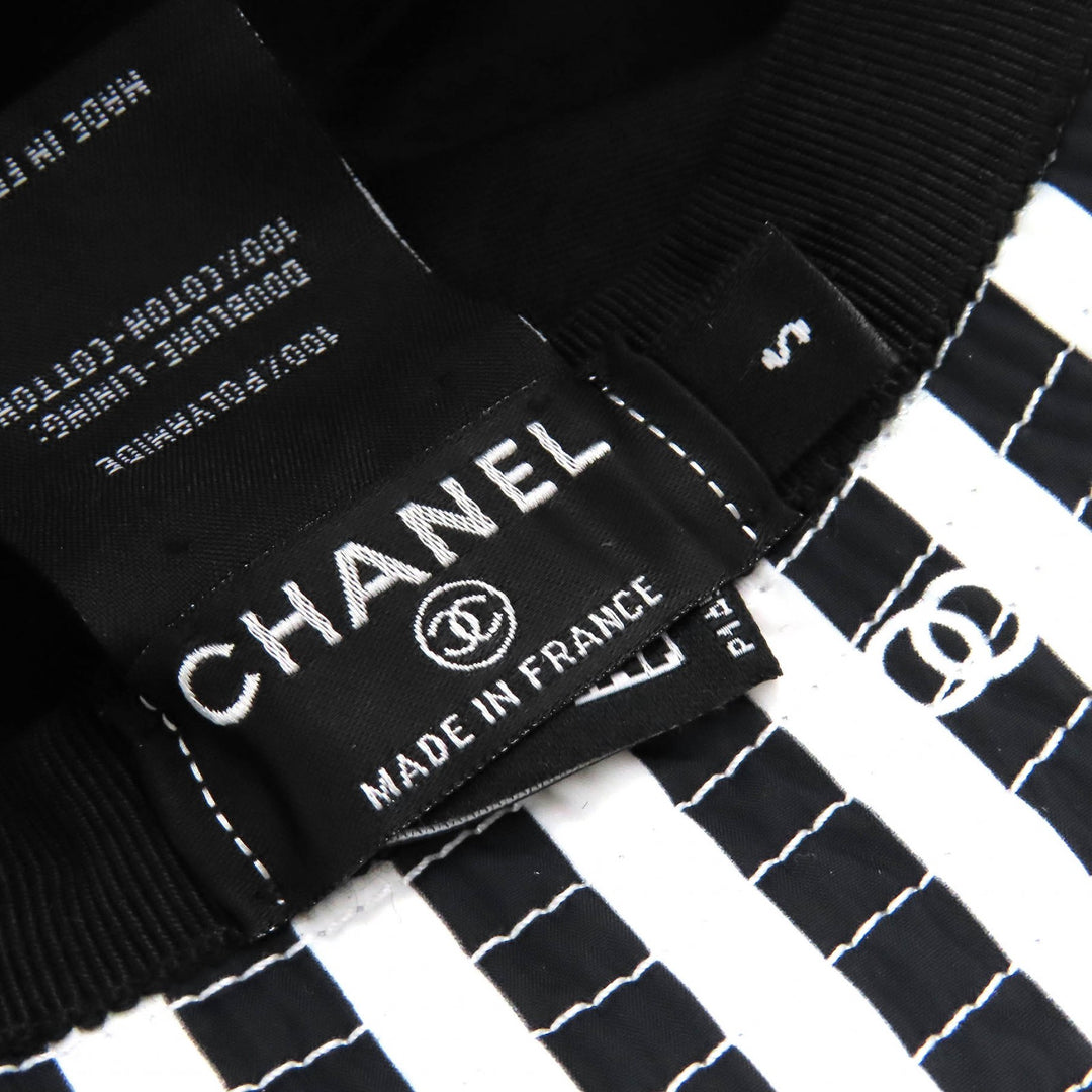 Excellent CHANEL hat COCO BEACH COCO Mark Bucket Hat Black White Women S AA9874