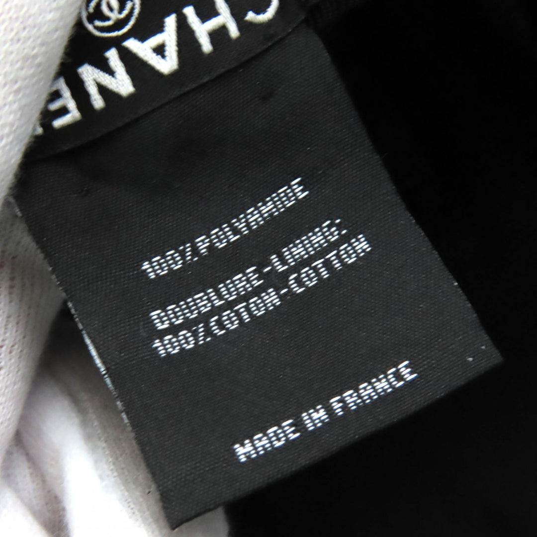 Excellent CHANEL hat COCO BEACH COCO Mark Bucket Hat Black White Women S AA9874