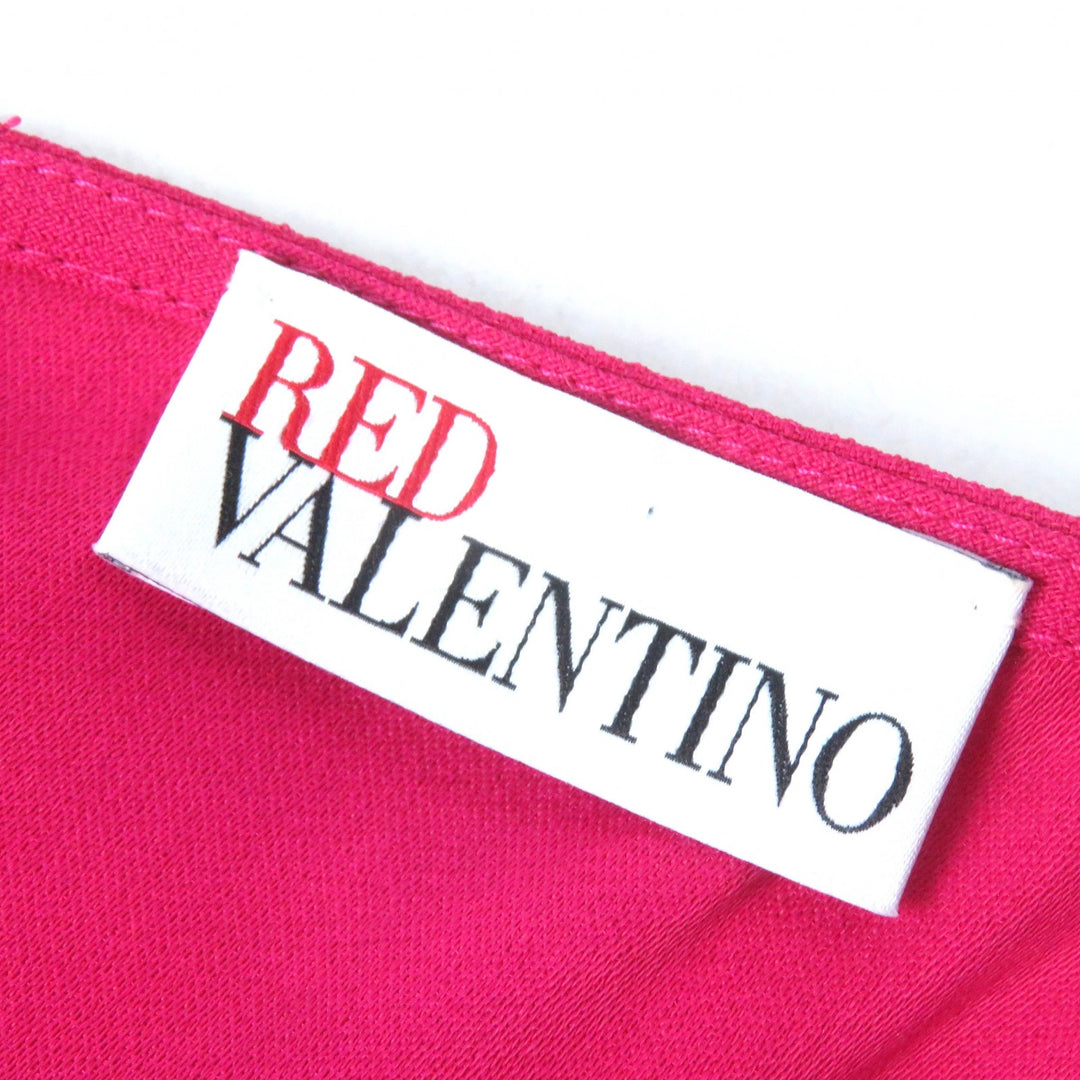 RED VALENTINO one piece Tulle short sleeve flare Red Pink Black Nylon Women 42