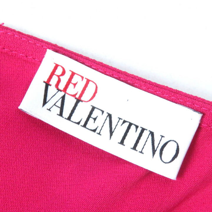 RED VALENTINO one piece Tulle short sleeve flare Red Pink Black Nylon Women 42