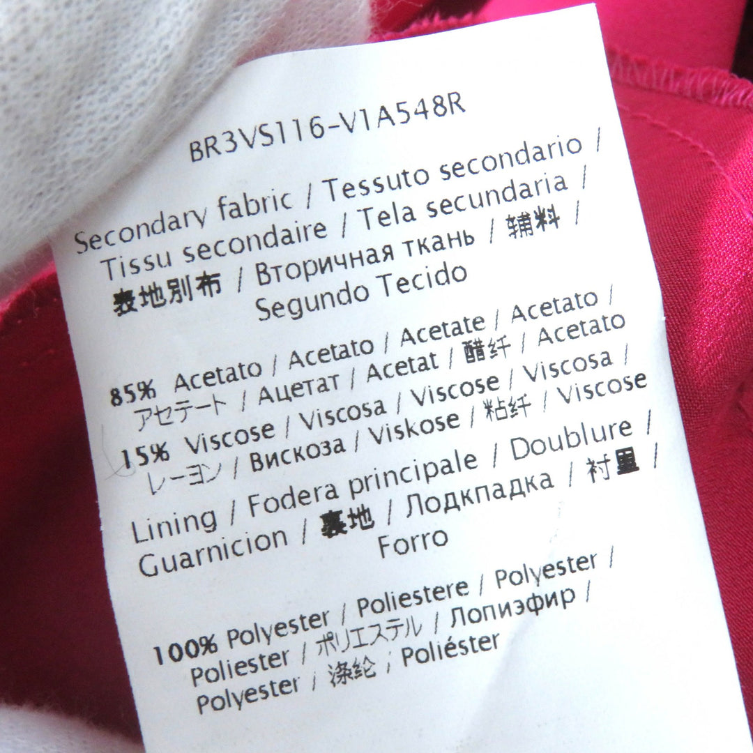 RED VALENTINO one piece Tulle short sleeve flare Red Pink Black Nylon Women 42
