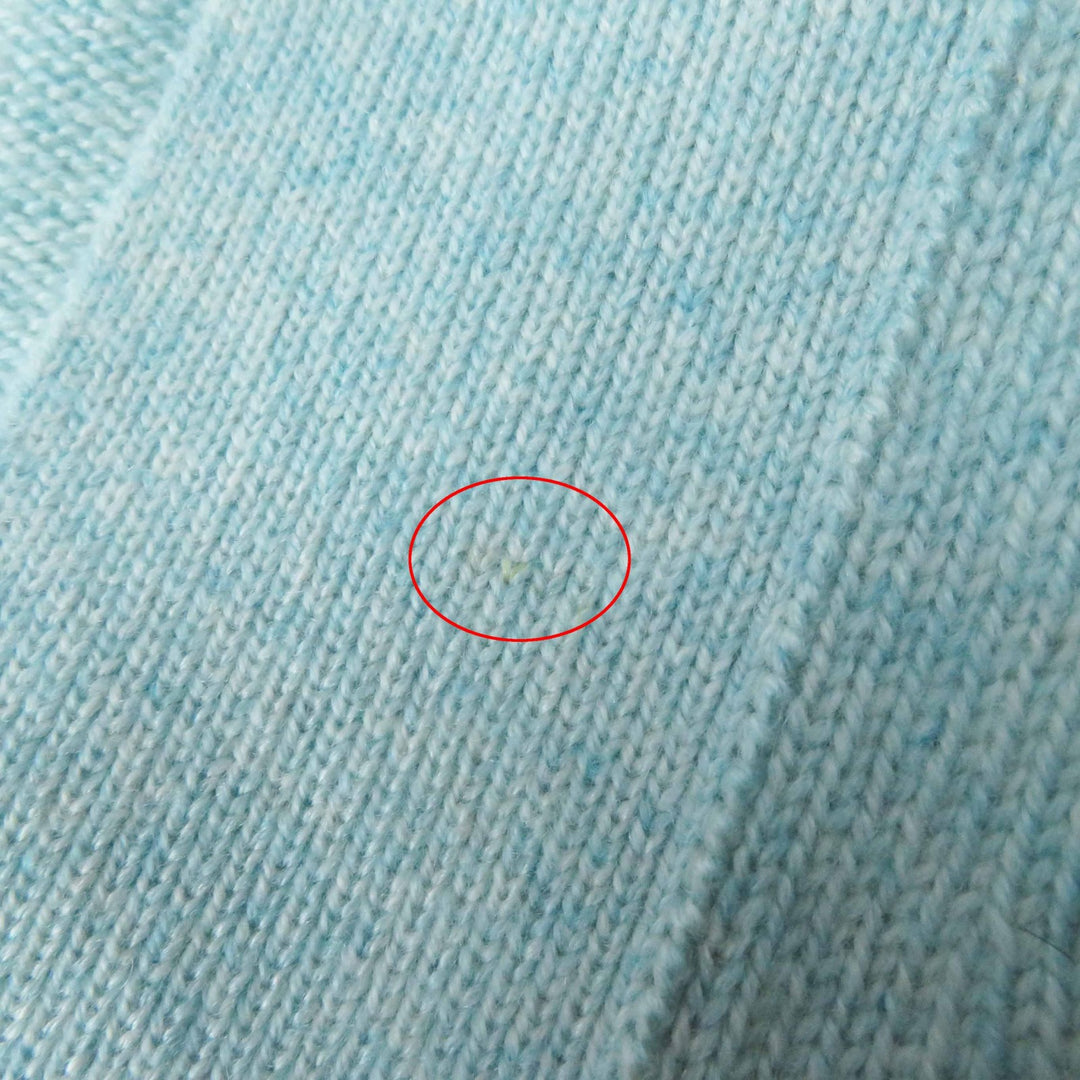 Great HERMES cardigan Long knit with serie buttons Light blue cashmere Women 36
