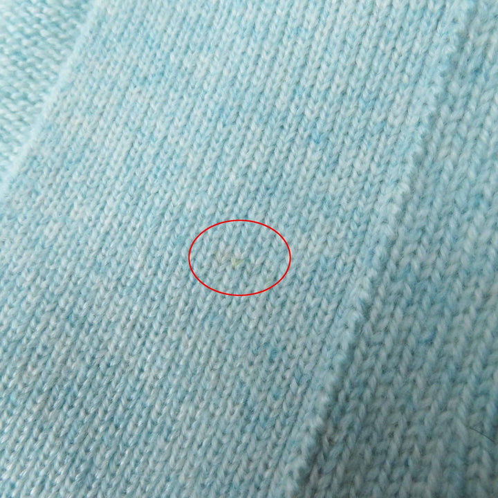 Great HERMES cardigan Long knit with serie buttons Light blue cashmere Women 36