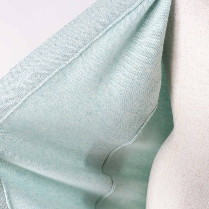 Great HERMES cardigan Long knit with serie buttons Light blue cashmere Women 36