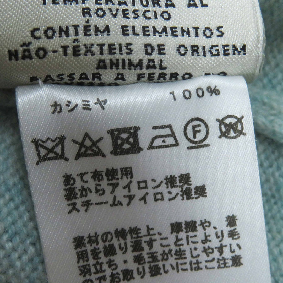 Great HERMES cardigan Long knit with serie buttons Light blue cashmere Women 36