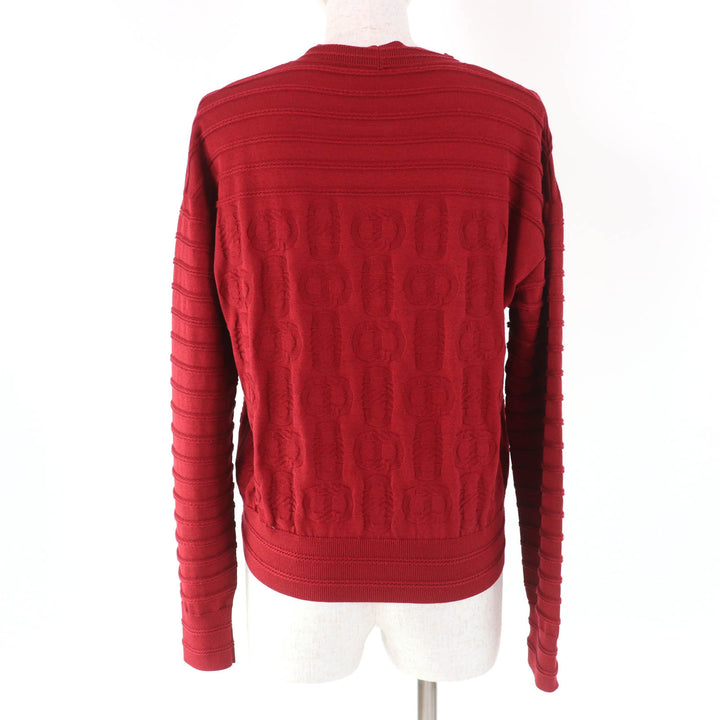 Excellent HERMES cardigan Chaine d'Ancre V-neck long sleeve silk cotton Women 36 3E2706D3