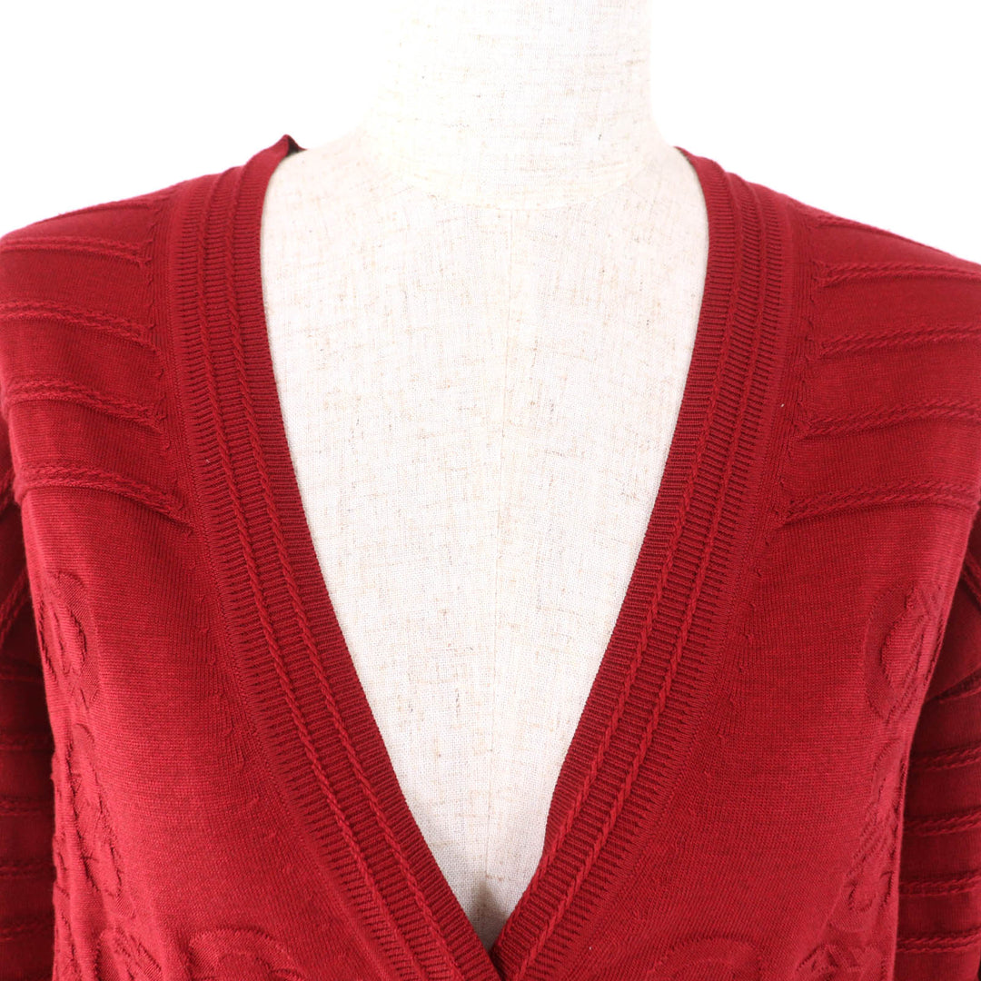 Excellent HERMES cardigan Chaine d'Ancre V-neck long sleeve silk cotton Women 36 3E2706D3