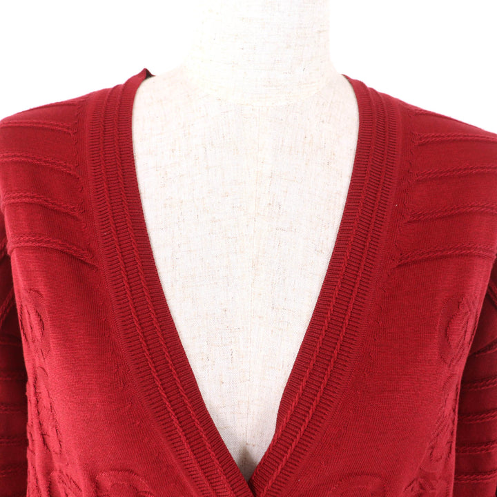 Excellent HERMES cardigan Chaine d'Ancre V-neck long sleeve silk cotton Women 36 3E2706D3