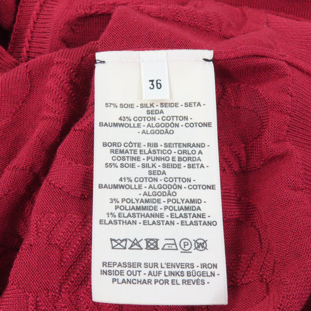 Excellent HERMES cardigan Chaine d'Ancre V-neck long sleeve silk cotton Women 36