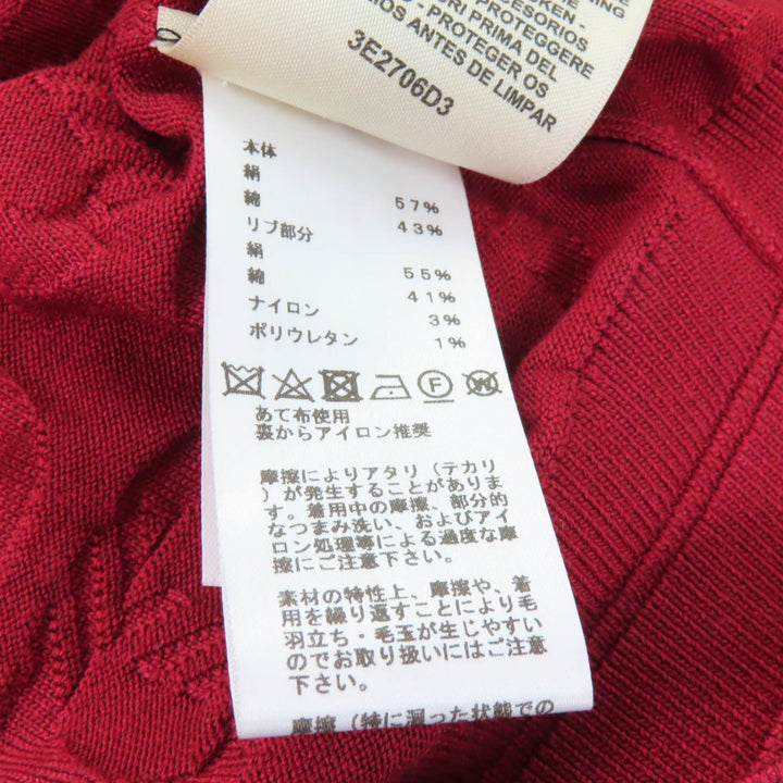 Excellent HERMES cardigan Chaine d'Ancre V-neck long sleeve silk cotton Women 36