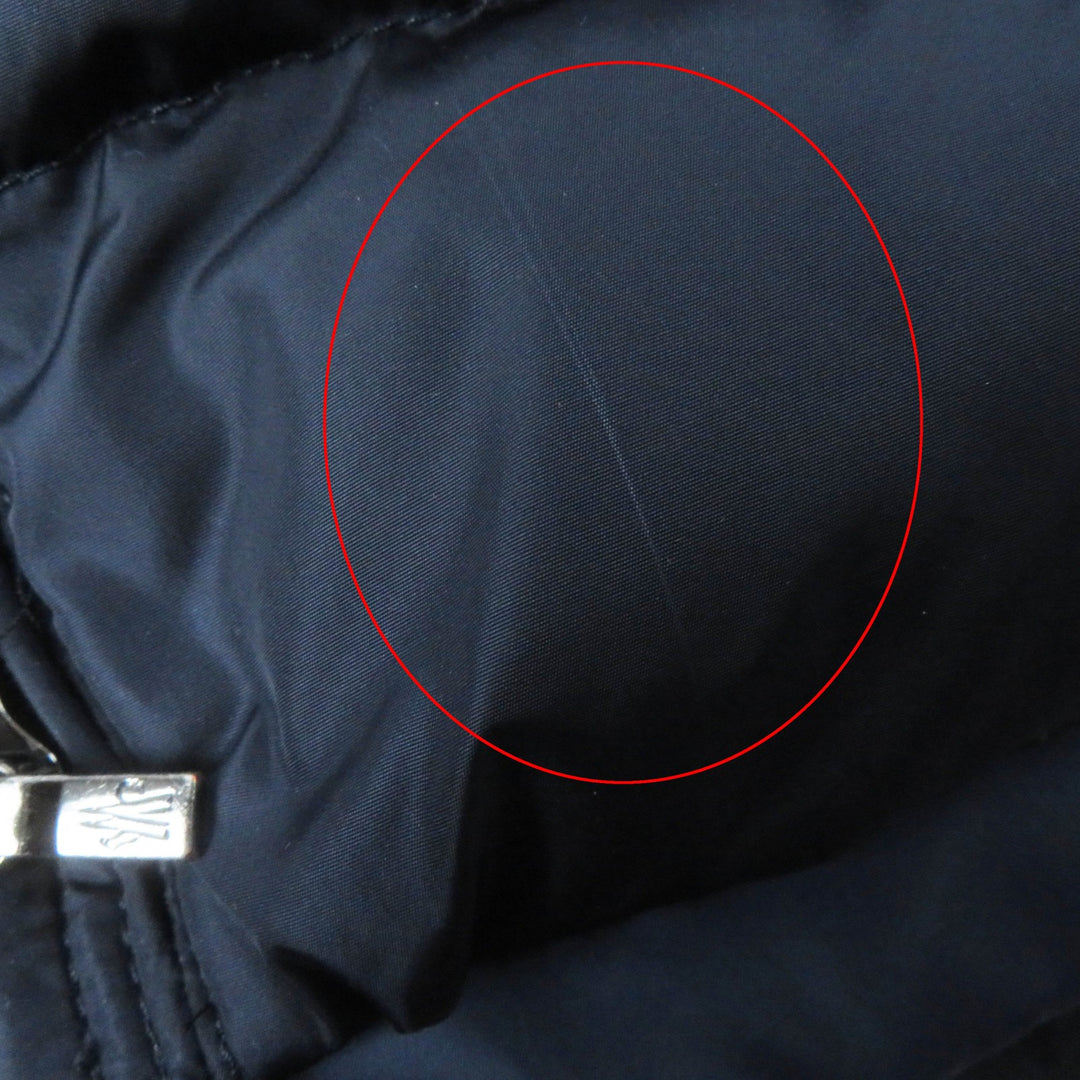 MONCLER down coat CHARPAL Patch and hooded long Navy Nylon Women
