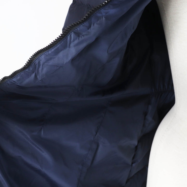MONCLER down coat CHARPAL Patch and hooded long Navy Nylon Women