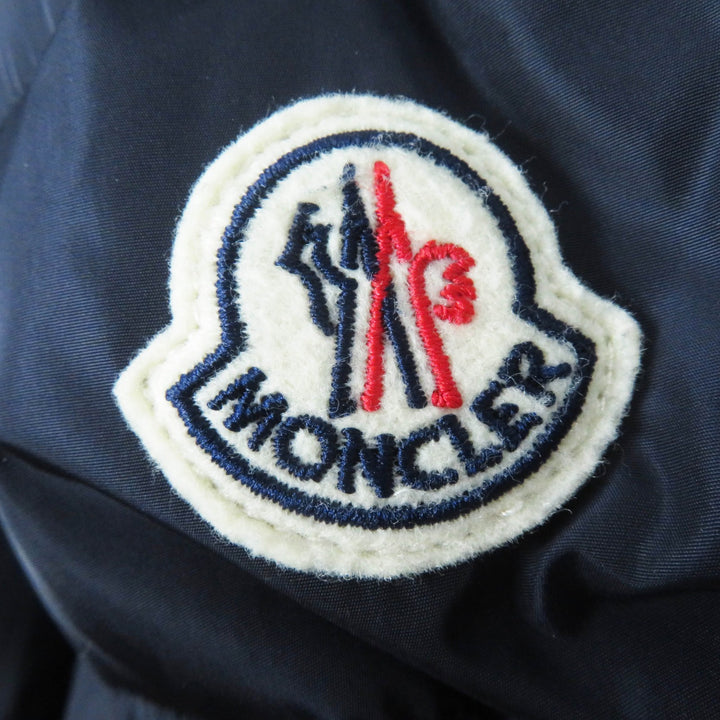MONCLER down coat CHARPAL Patch and hooded long Navy Nylon Women