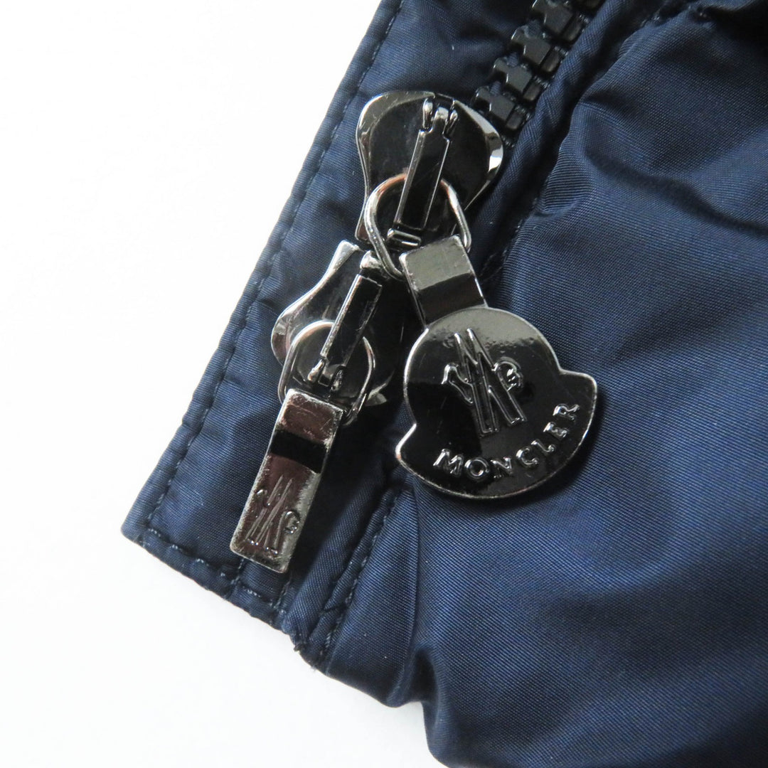 MONCLER down coat CHARPAL Patch and hooded long Navy Nylon Women