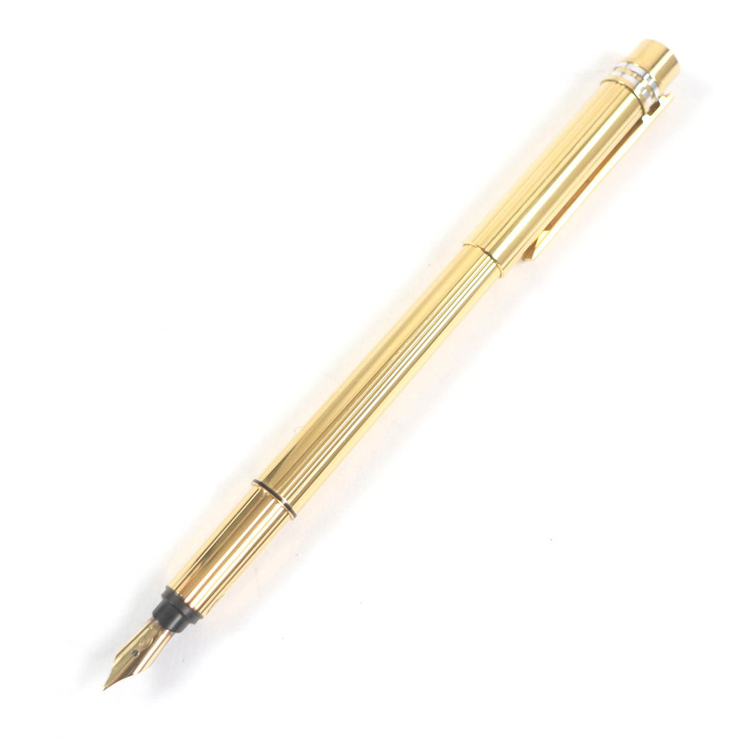 Excellent Cartier fountain pen PANTHERE Must de Cartier Cap Type Gold silver18K