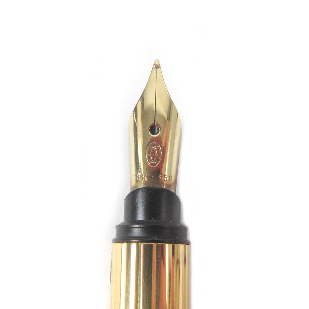 Excellent Cartier fountain pen PANTHERE Must de Cartier Cap Type Gold silver18K