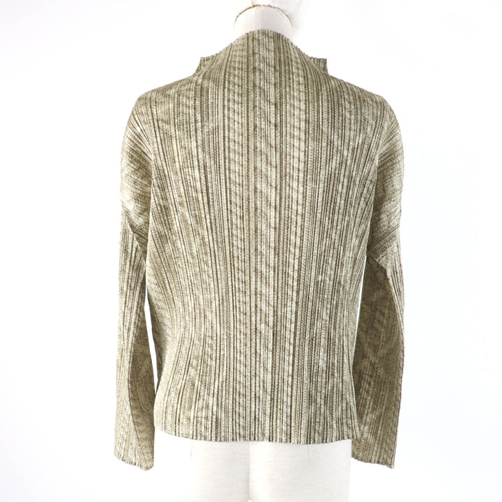 Excellent PLEATS PLEASE T-shirt Transfer Print Long Sleeve Brown Women 3