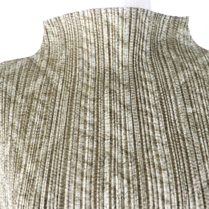 Excellent PLEATS PLEASE T-shirt Transfer Print Long Sleeve Brown Women 3