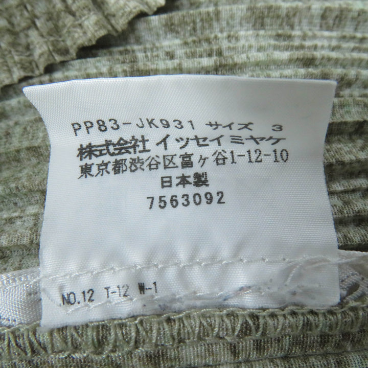 Excellent PLEATS PLEASE T-shirt Transfer Print Long Sleeve Brown Women 3 PP83-JK931