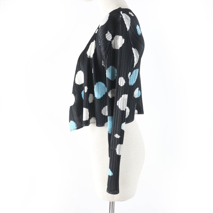 Excellent PLEATS PLEASE cardigan Dot print Short length Long sleeves 3
