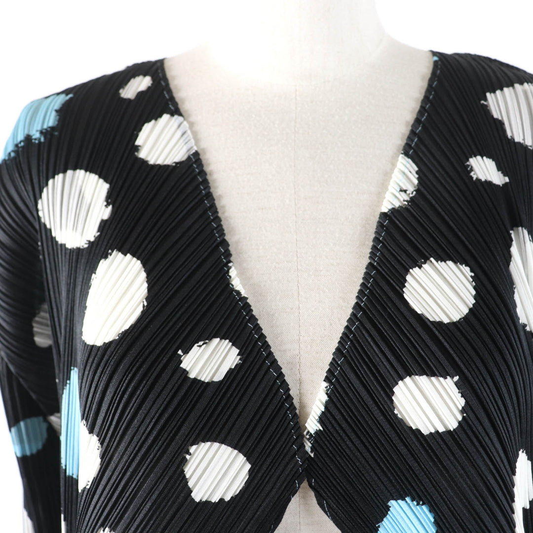Excellent PLEATS PLEASE cardigan Dot print Short length Long sleeves 3