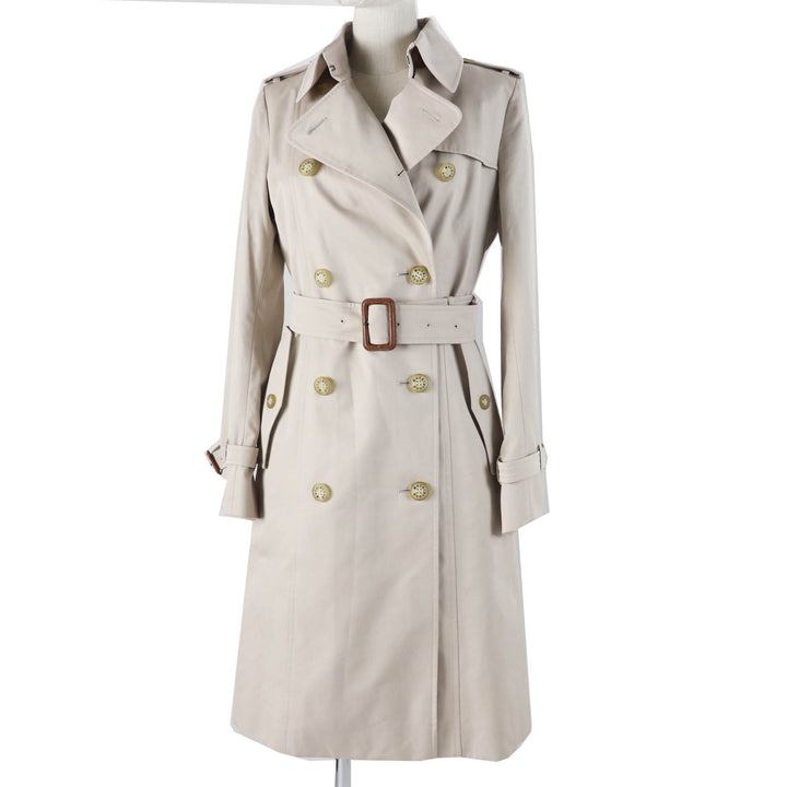 Great MACKINTOSH LONDON trench coat Logo button and check pattern liner light beige cotton Women 40 G5A25-310-40