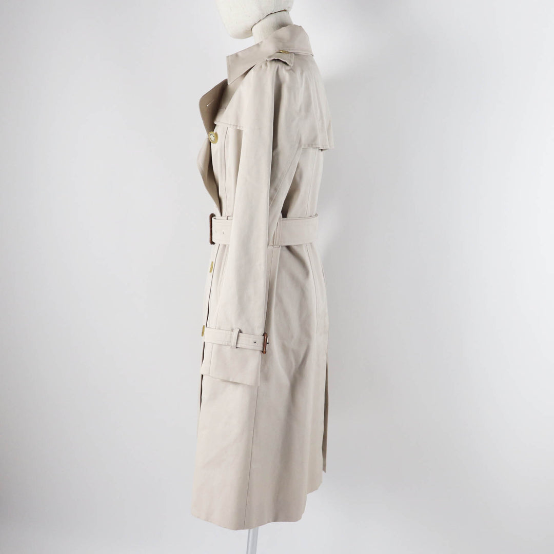 Great MACKINTOSH LONDON trench coat Logo button and check pattern liner light beige cotton Women 40 G5A25-310-40