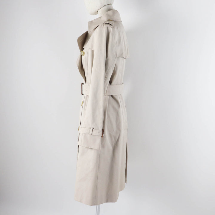 Great MACKINTOSH LONDON trench coat Logo button and check pattern liner light beige cotton Women 40 G5A25-310-40