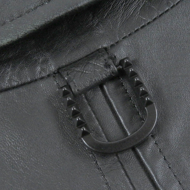 Great Roen semanticdesign Leather jacket Skull logo Chester coat and double riders set black Goat leather mens