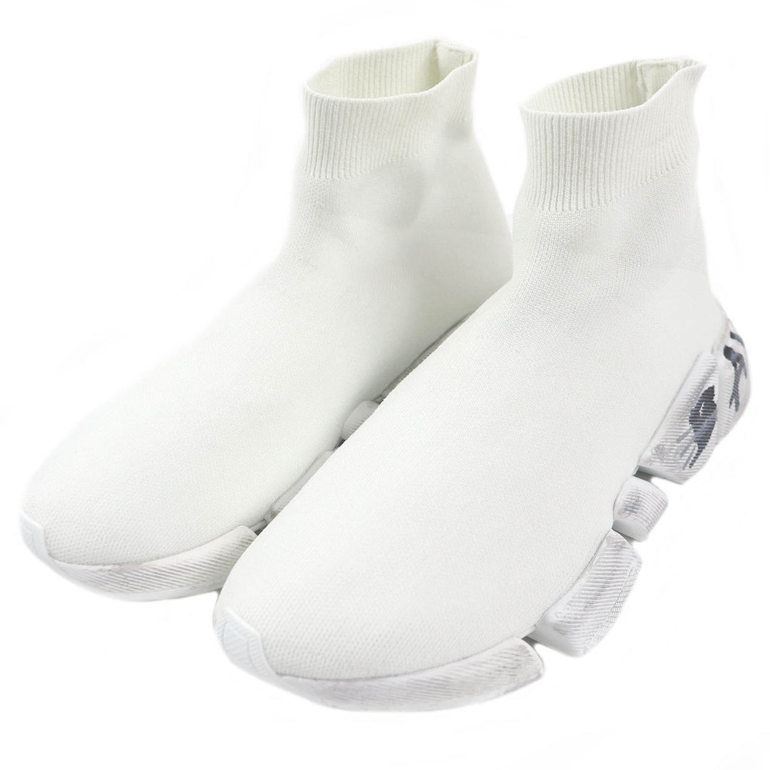 Excellent BALENCIAGA High cut sneakers Speed 2.0 Full Clear Sole Graffiti 25