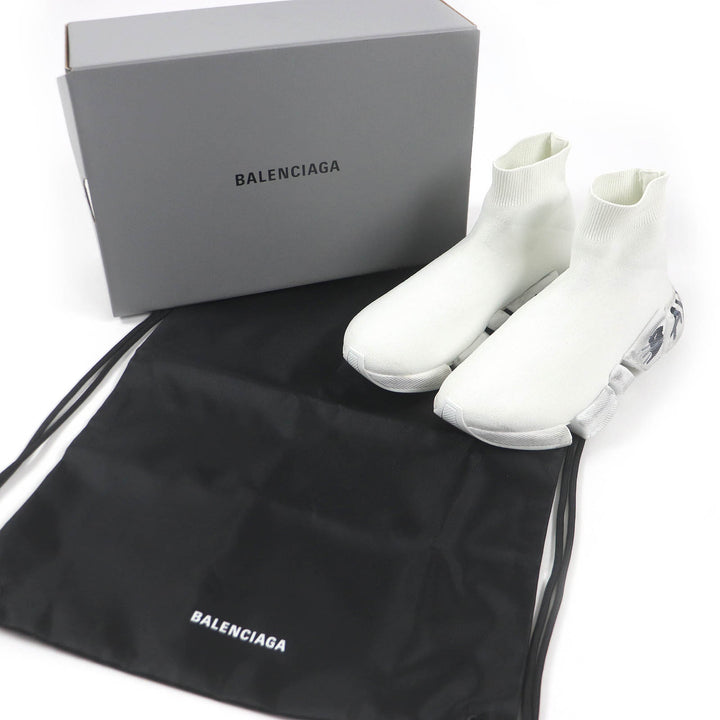 Excellent BALENCIAGA High cut sneakers Speed 2.0 Full Clear Sole Graffiti 25