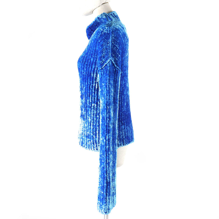 Pristine ACNE STUDIOS pullover Chenille Sweater High Neck Long Sleeve Top blue Rayon Women S A60428
