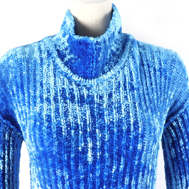 Pristine ACNE STUDIOS pullover Chenille Sweater Long Sleeve Top blue S A60428
