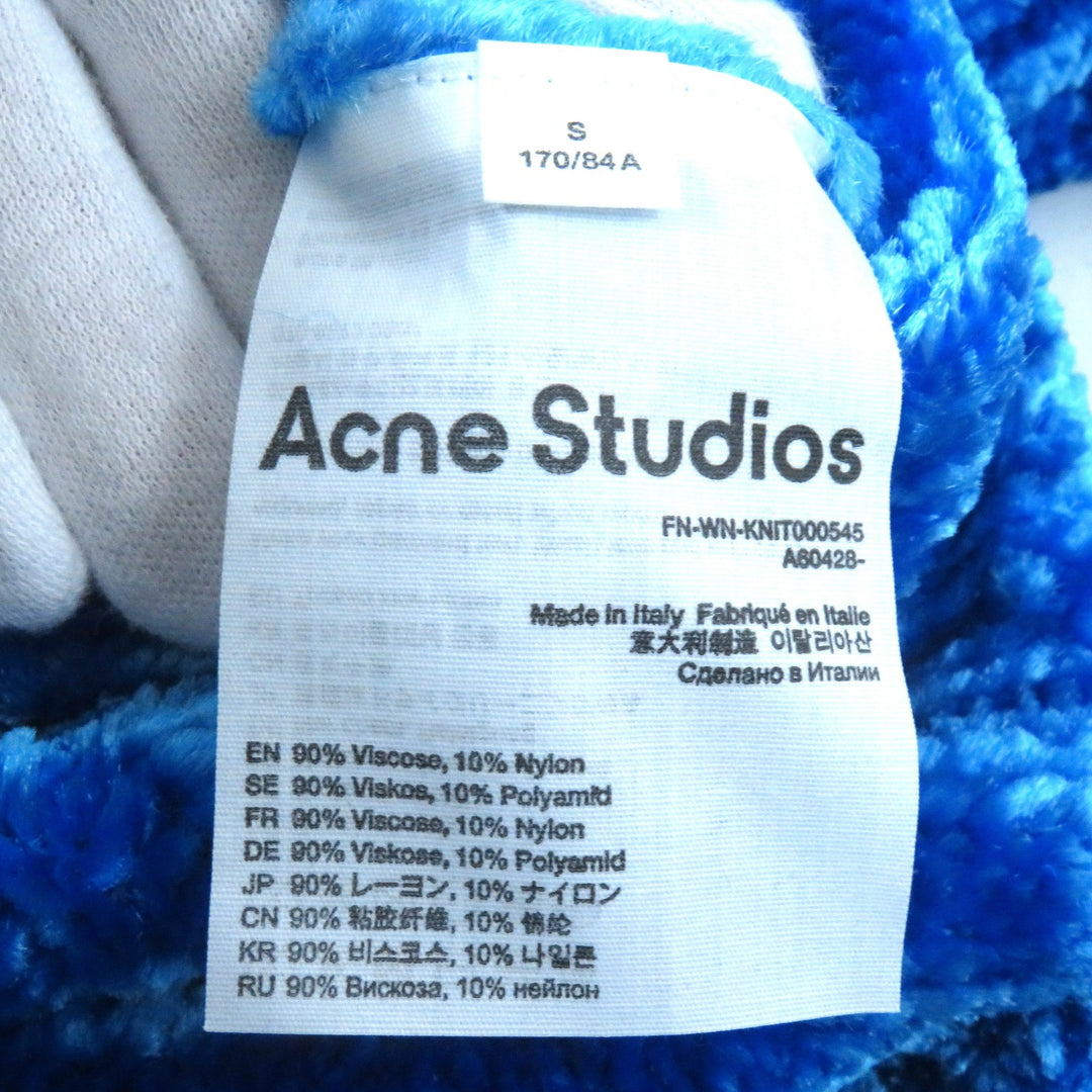 Pristine ACNE STUDIOS pullover Chenille Sweater Long Sleeve Top blue S A60428
