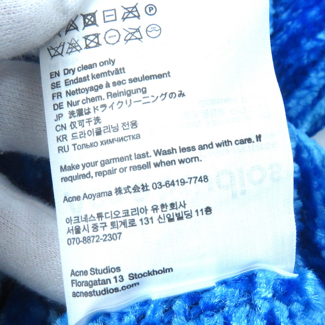 Pristine ACNE STUDIOS pullover Chenille Sweater Long Sleeve Top blue S A60428