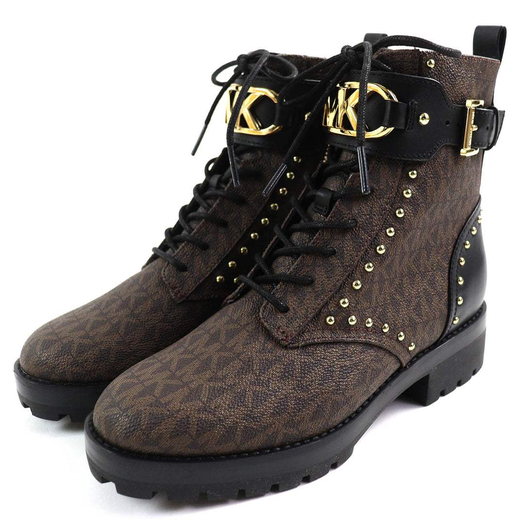 Pristine Michael Kors short boots combat boots Brown black Synthetic Women 6.5