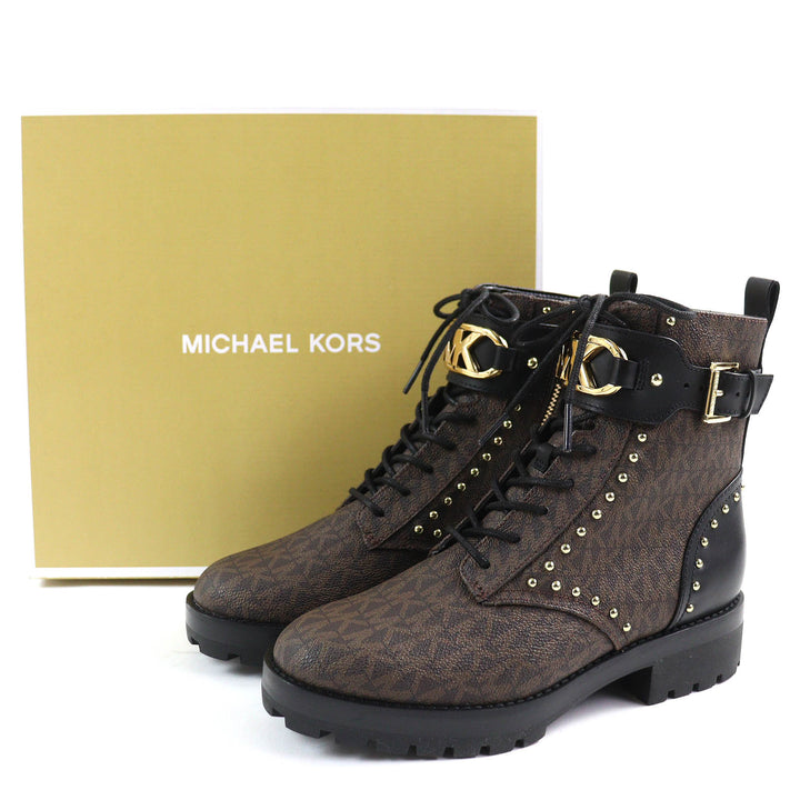Pristine Michael Kors short boots combat boots Brown black Synthetic Women 6.5