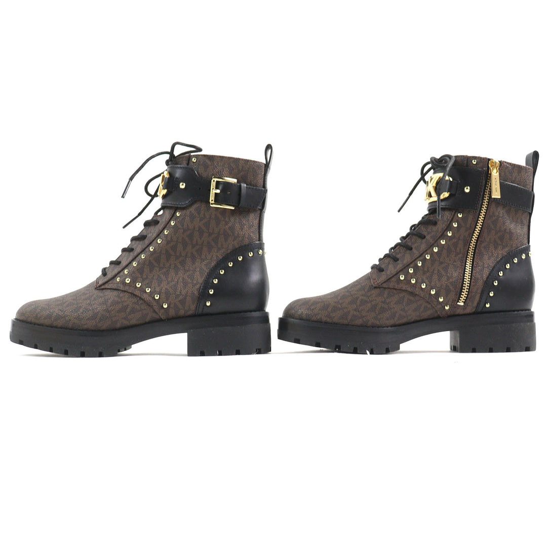 Pristine Michael Kors short boots combat boots Brown black Synthetic Women 6.5