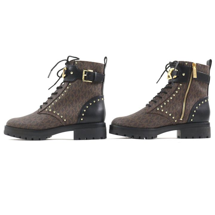 Pristine Michael Kors short boots combat boots Brown black Synthetic Women 6.5