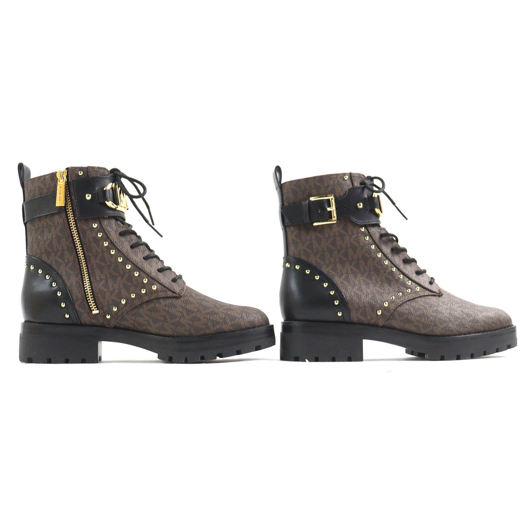 Pristine Michael Kors short boots combat boots Brown black Synthetic Women 6.5