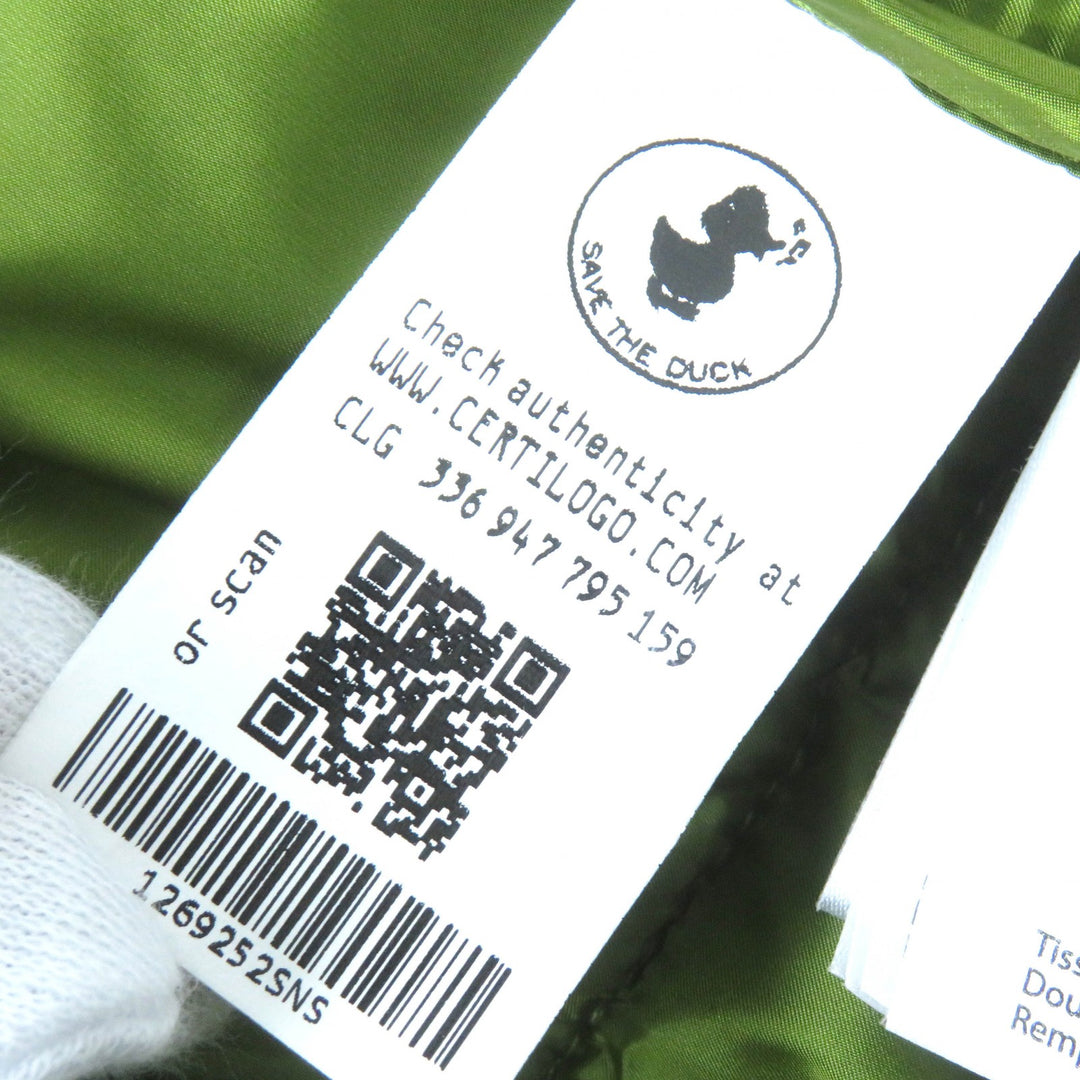 Great SAVE THE DUCK Best Stand collar double zip padded long vest green Nylon